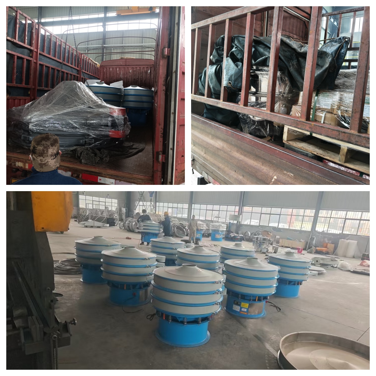 9臺一米旋振篩， 1500型料斗專車發貨